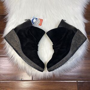 NEW Aetrex Women's Size EU 41 / US 10 Black Suede Leather Kara‎ Wedge Boot